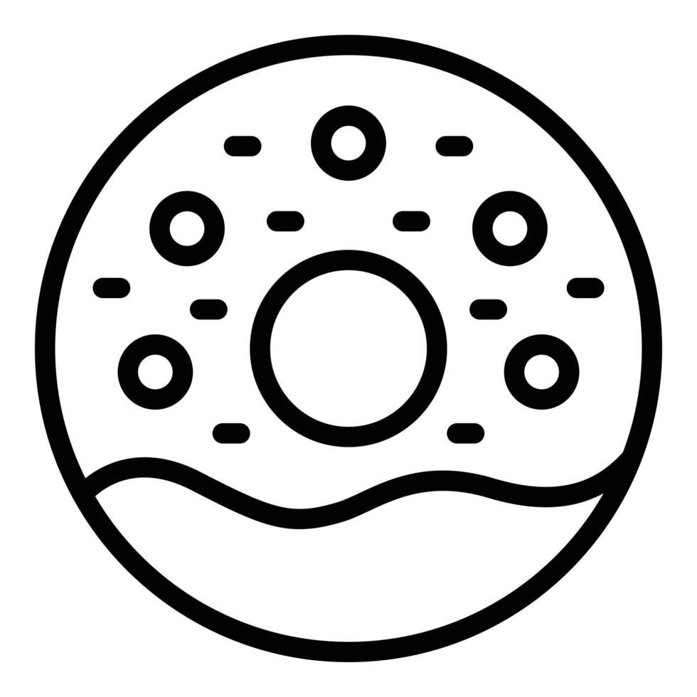 vector de contorno de icono de donut. menú de comida