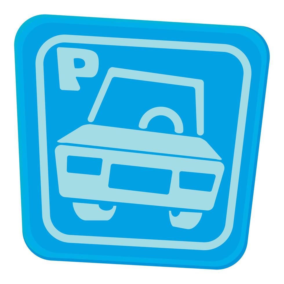 Car parking icon, cartoon style vector