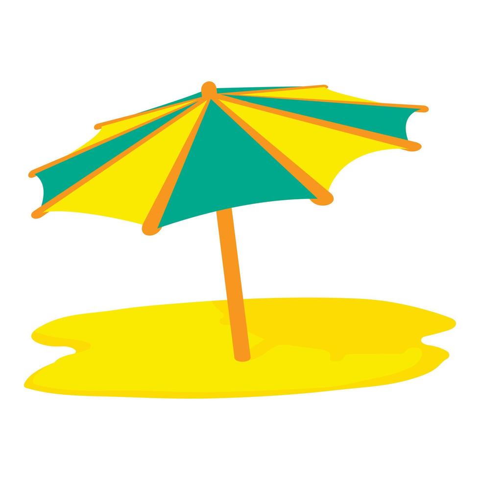 Sun umbrella icon, cartoon style vector