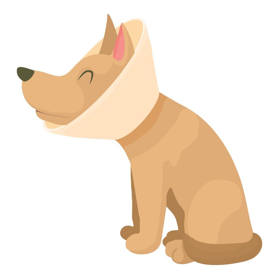 Sick dog icon, cartoon style vector