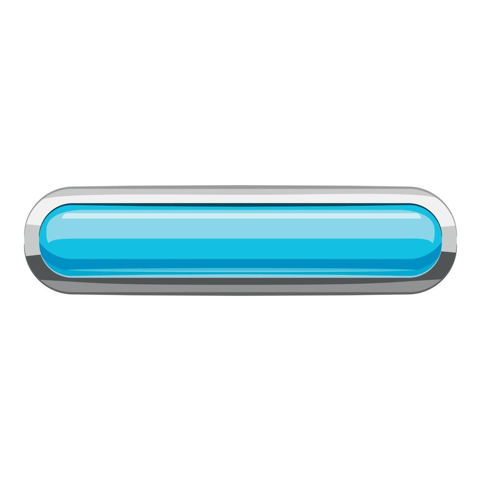 Light blue rectangular button icon, cartoon style vector