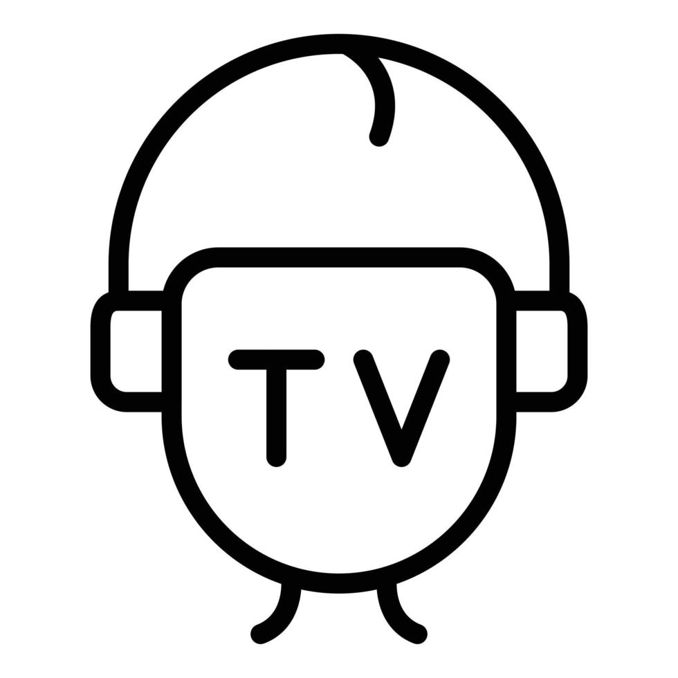 vector de contorno de icono de reportero de tv. medios informativos