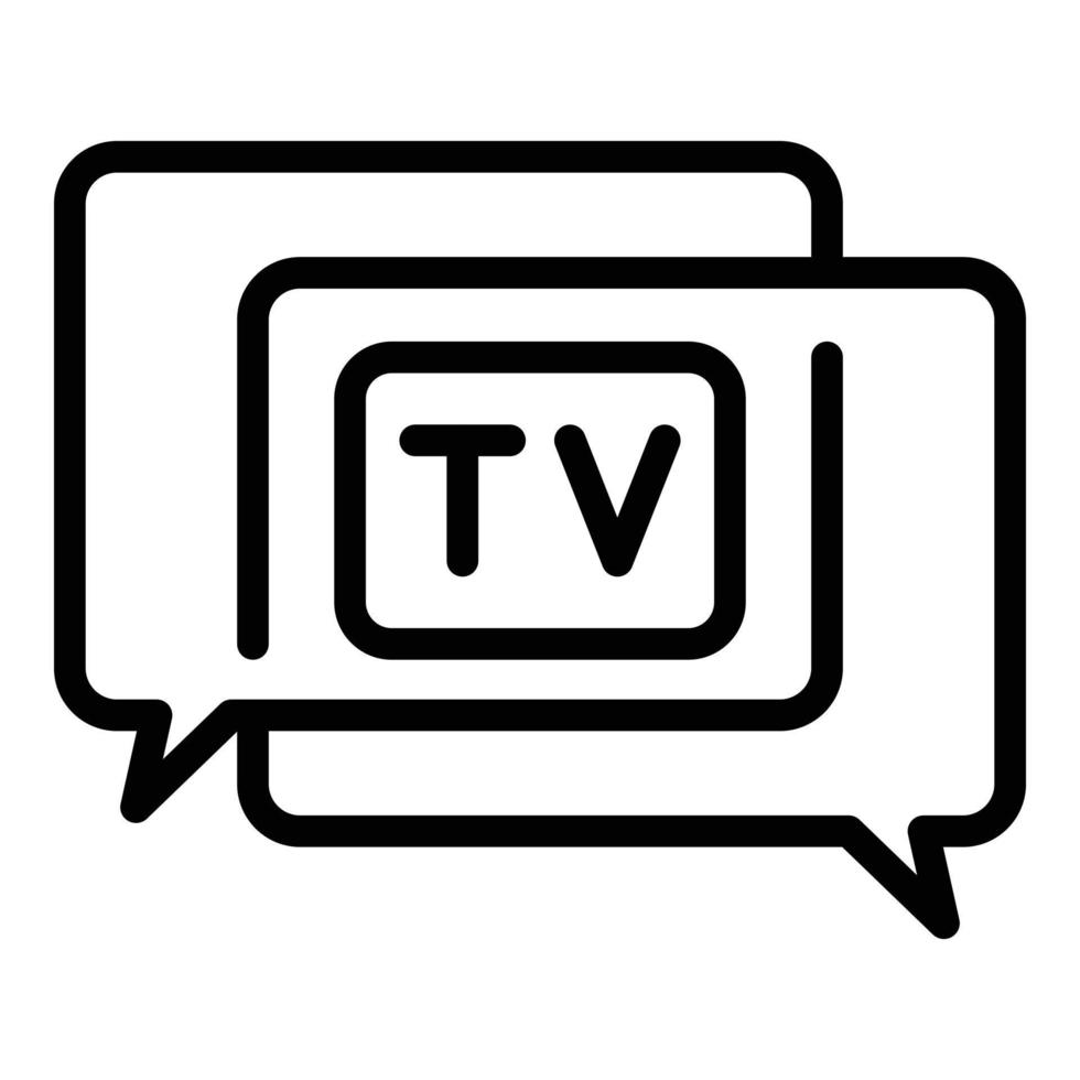 Tv chat icon outline vector. Media studio vector