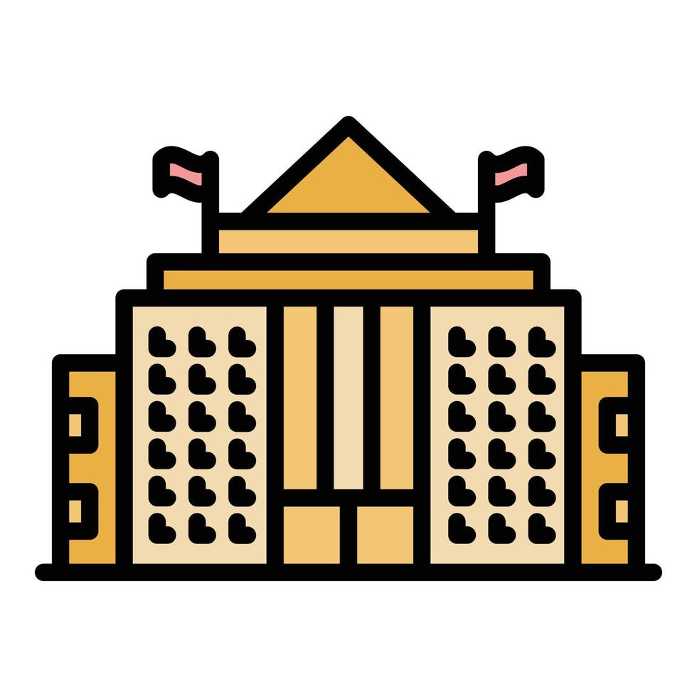 vector de esquema de color de icono de edificio del parlamento