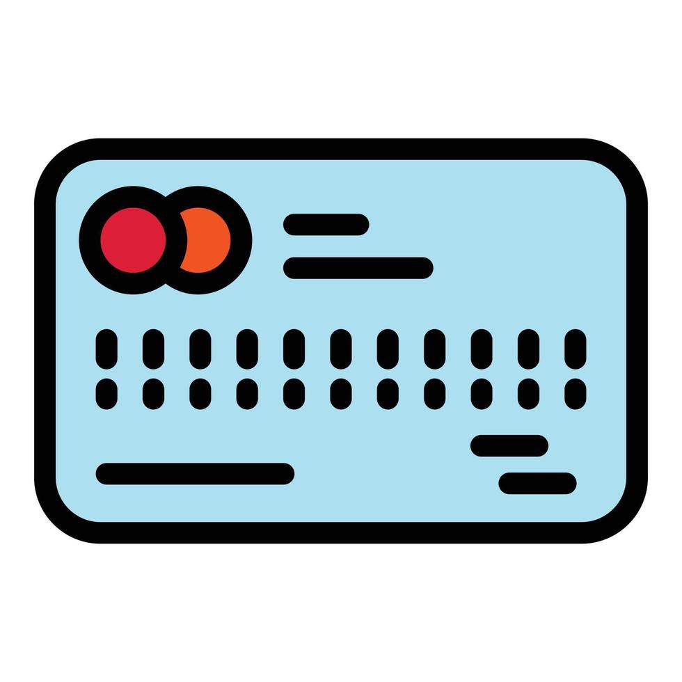 vector de esquema de color de icono de tarjeta de crédito de viaje