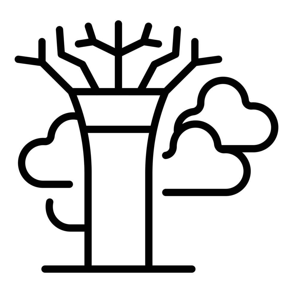 vector de contorno de icono de árbol de singapur. mapa de viaje