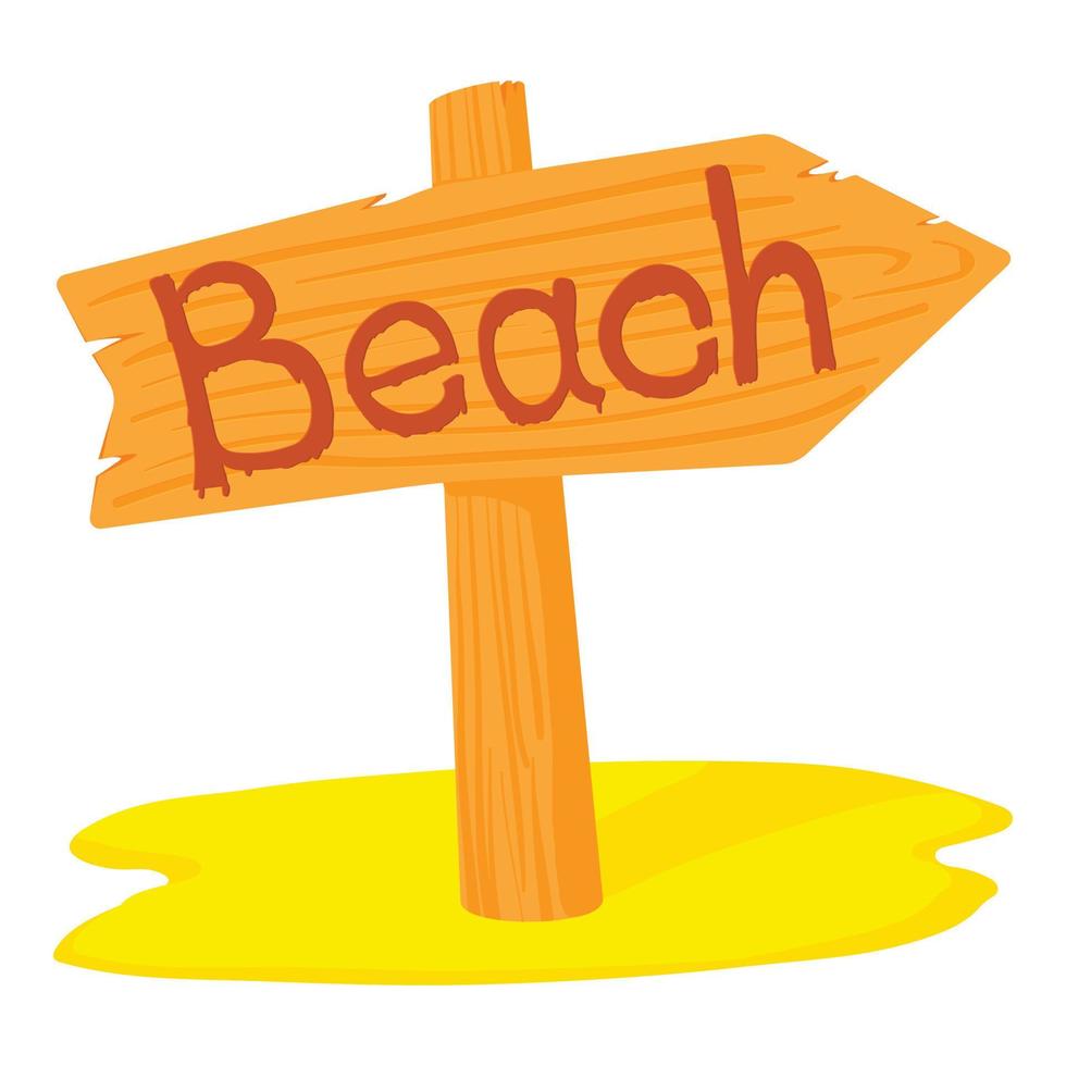 Beach pointer icon, cartoon style vector