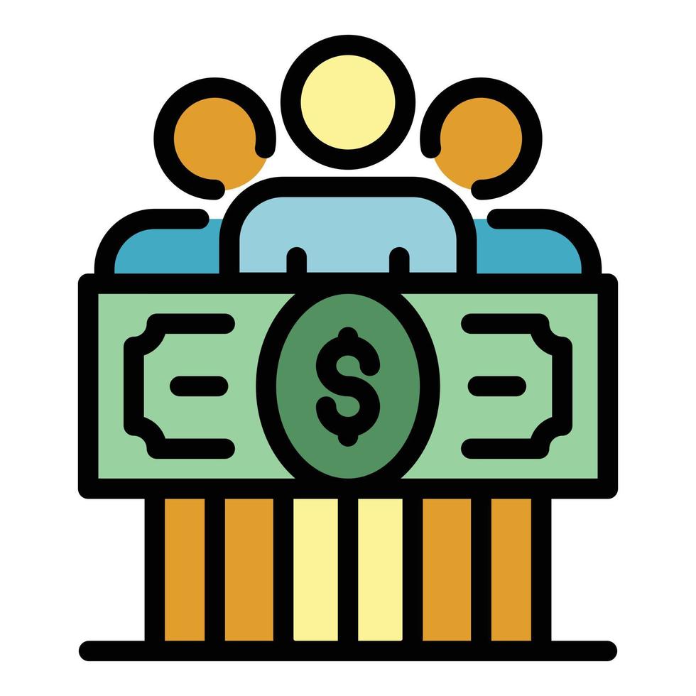 Group money allowance icon color outline vector