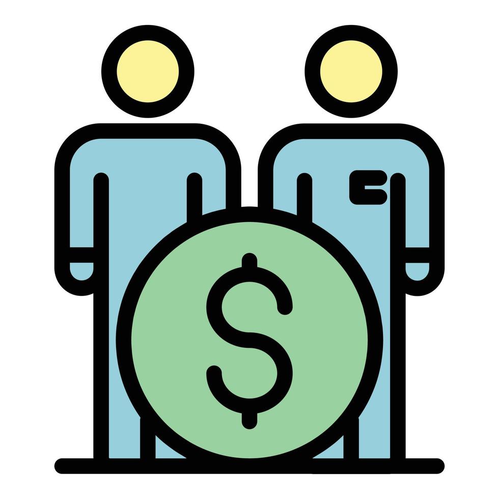 asignación dinero personas icono color contorno vector