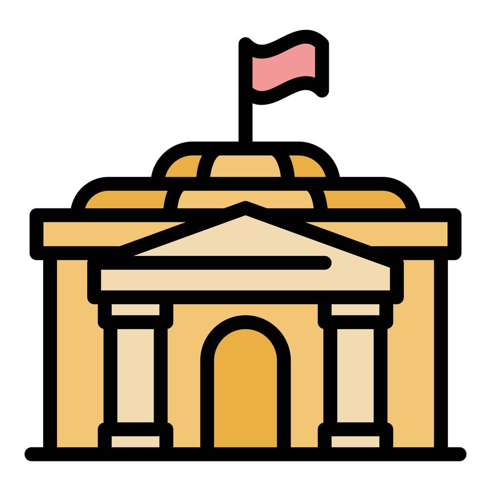 Urban parliament icon color outline vector