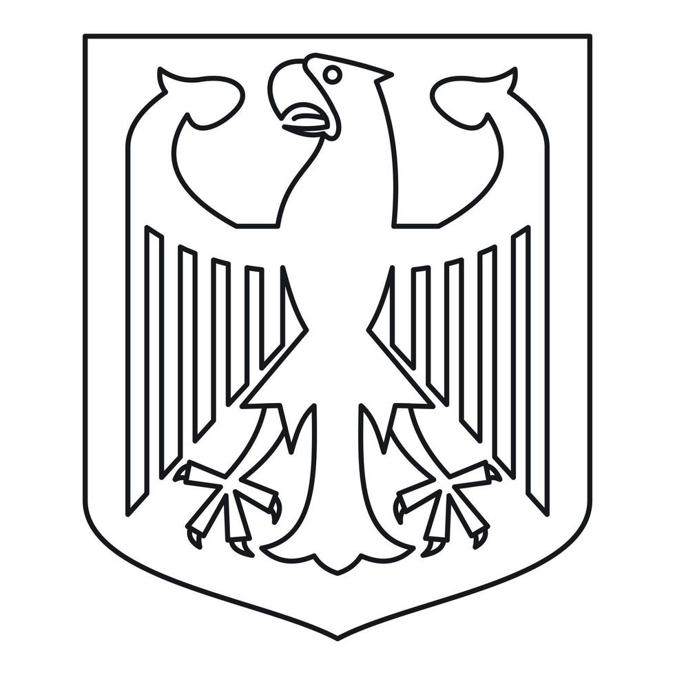 German coat of arms icon, outline style vector