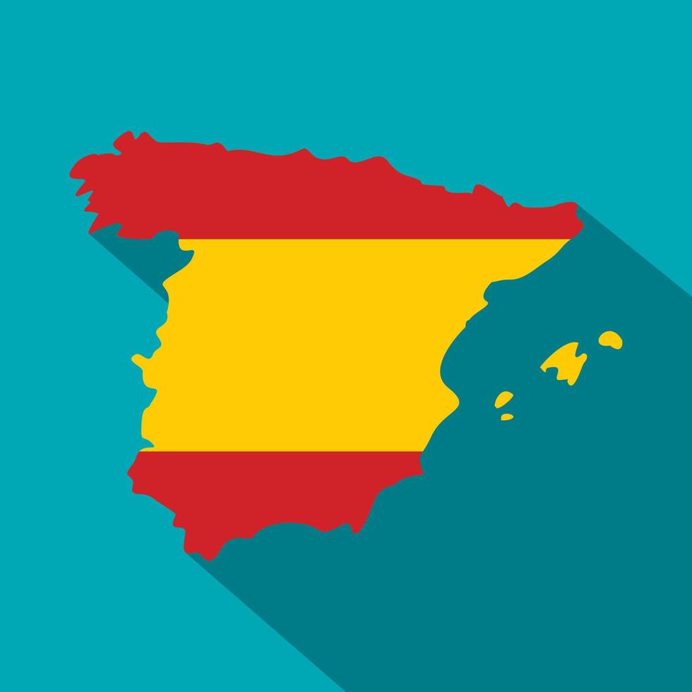 Map of Spain icon, flat style vector