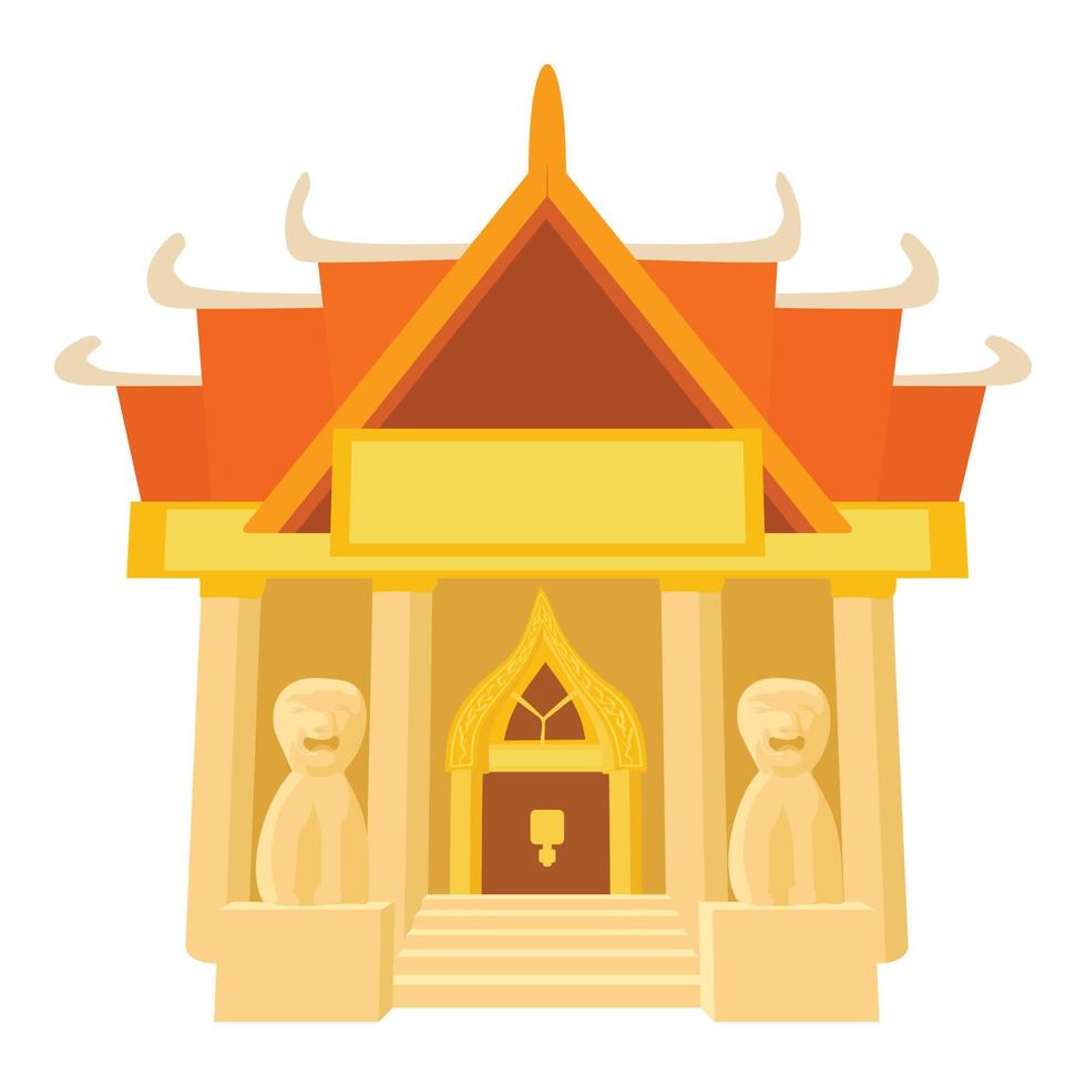 Old temple icon, cartoon style vector