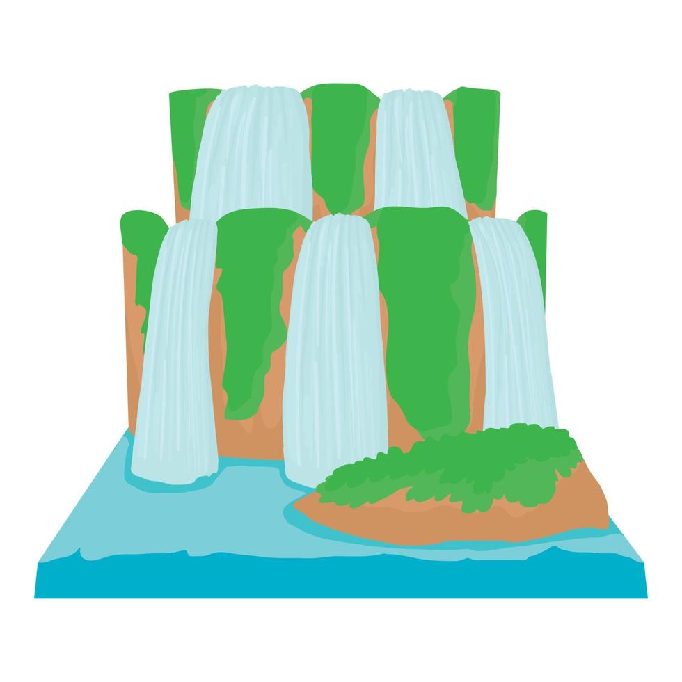 Waterfall icon, cartoon style vector