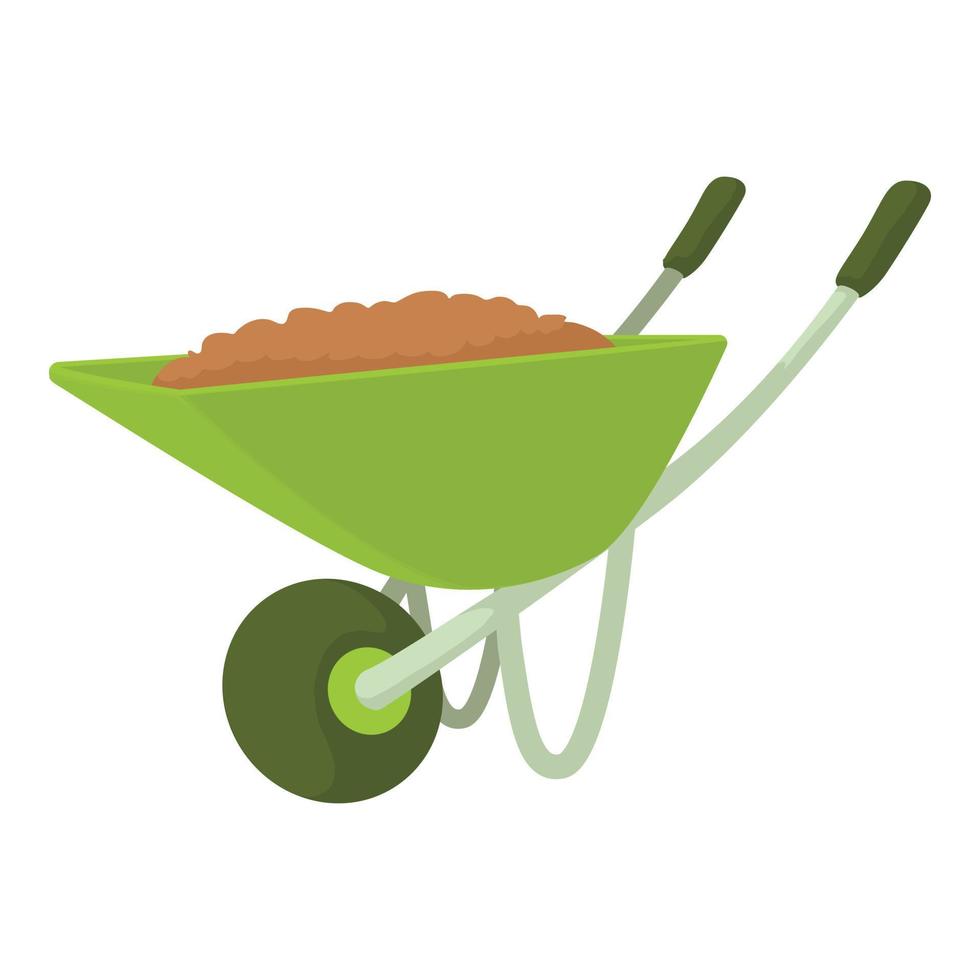 Wheelbarrow icon, cartoon style vector