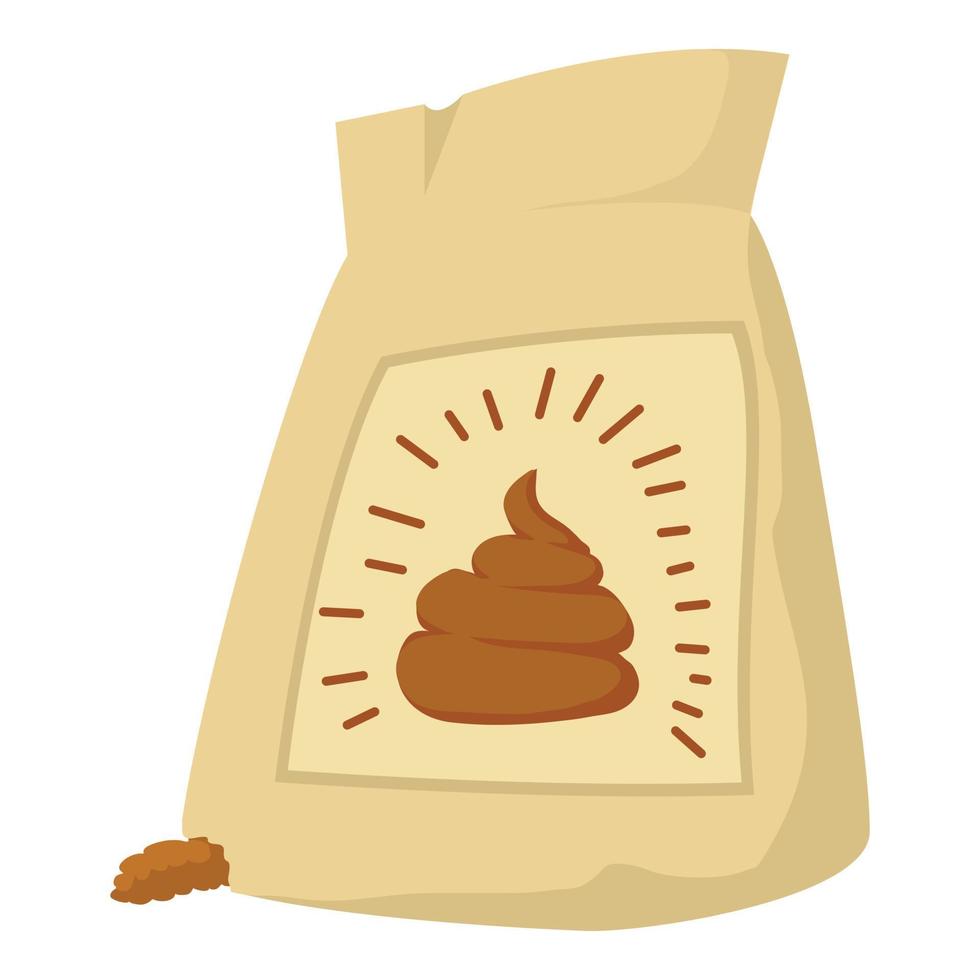 icono de bolsa de fertilizante, estilo de dibujos animados vector