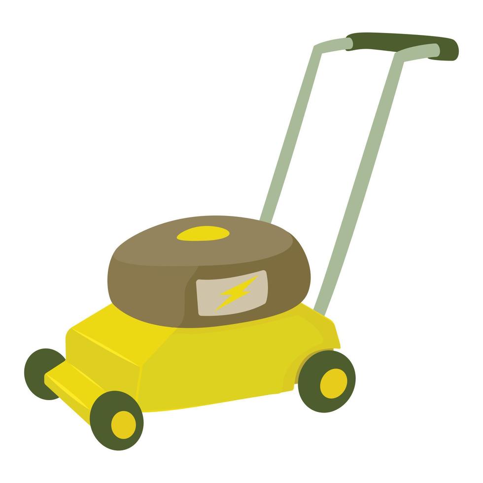 Lawnmower icon, cartoon style vector