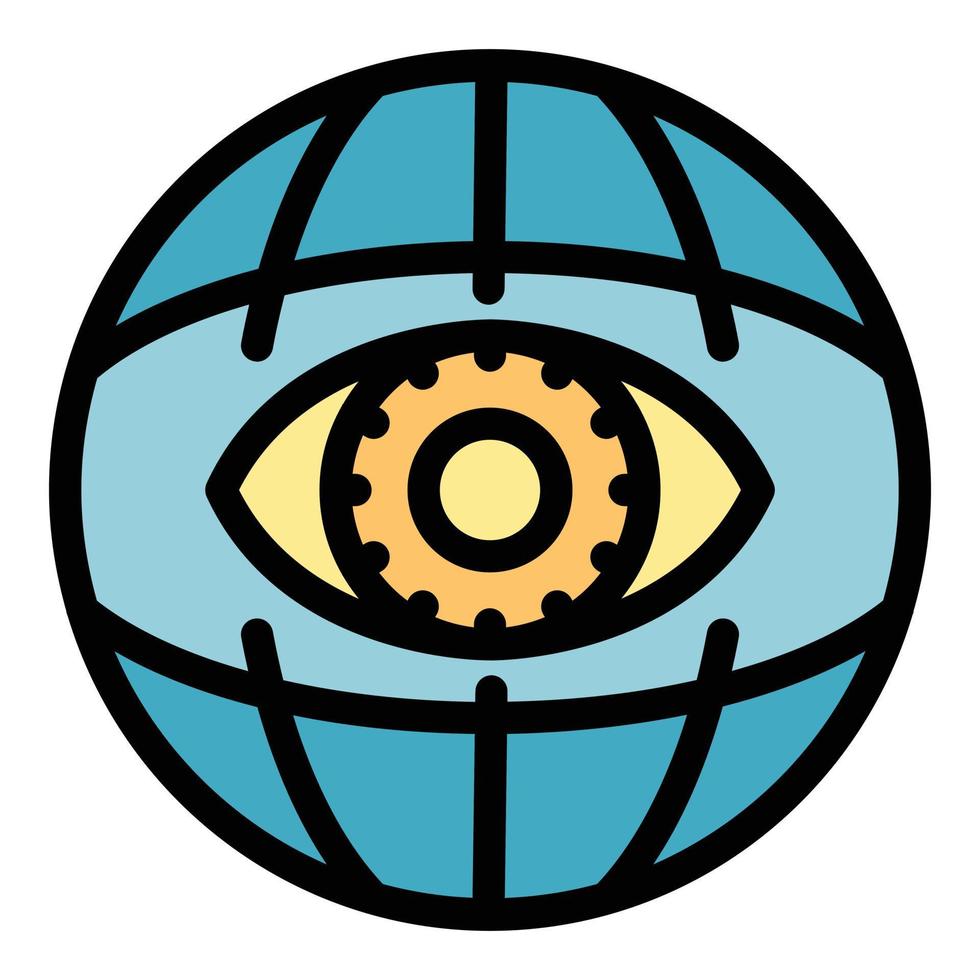 Eye globe icon color outline vector