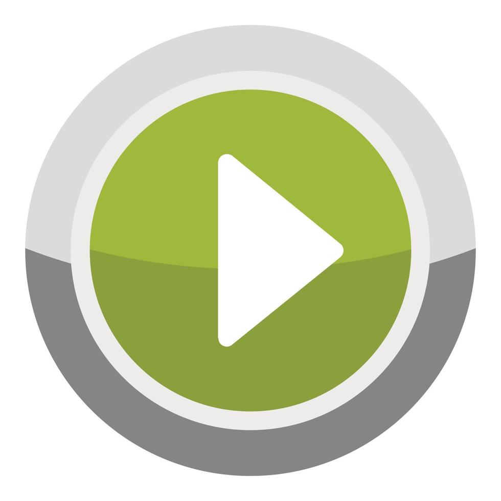 Play round button icon, cartoon style vector