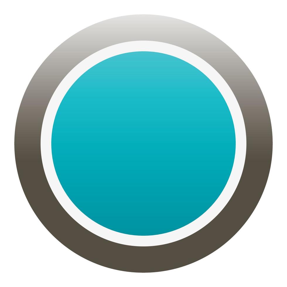 Blue round button icon, flat style 15073403 Vector Art at Vecteezy