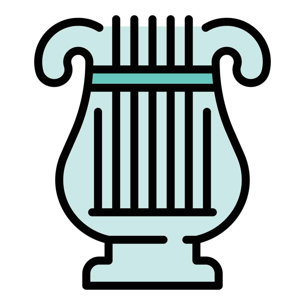 Music harp icon color outline vector