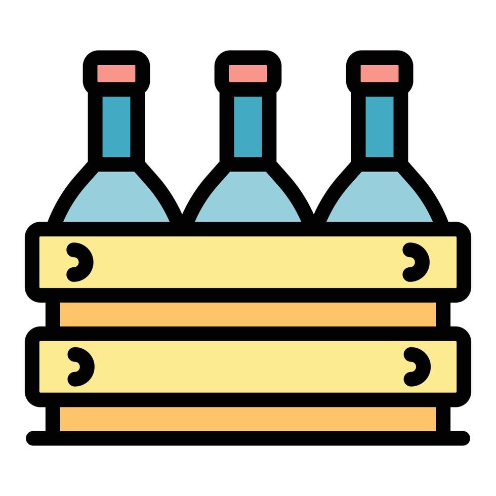 Greece wine bottle box icon color outline vector