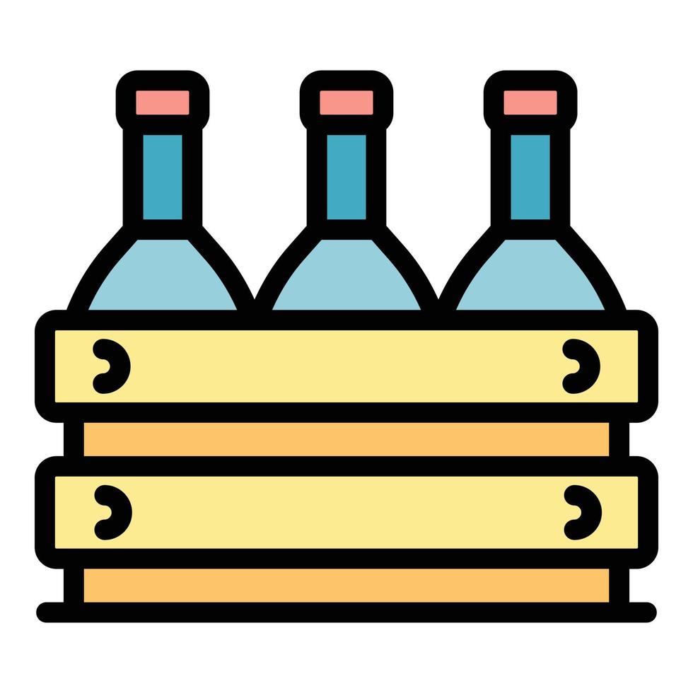 Greece wine bottle box icon color outline vector