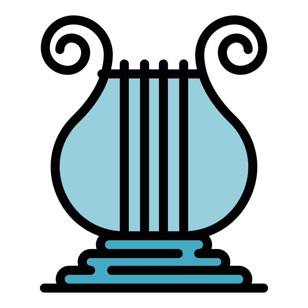 Greek harp icon color outline vector