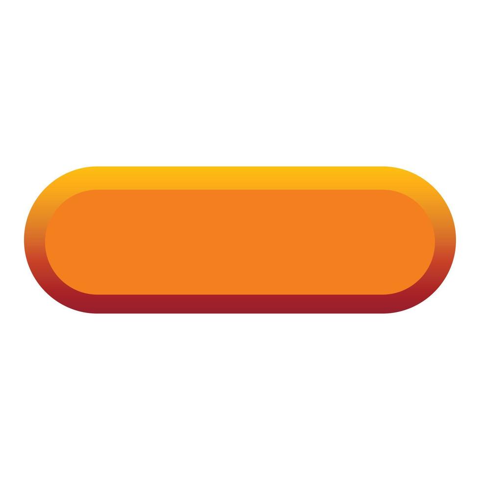 Orange button icon, flat style vector