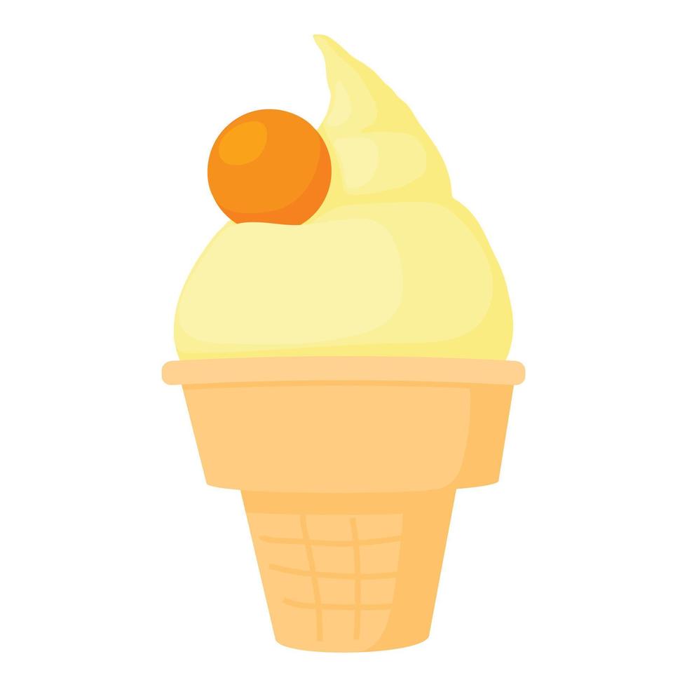 Ice cream icon, cartoon style vector