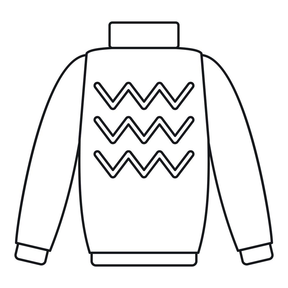 Pullover icon, outline style vector