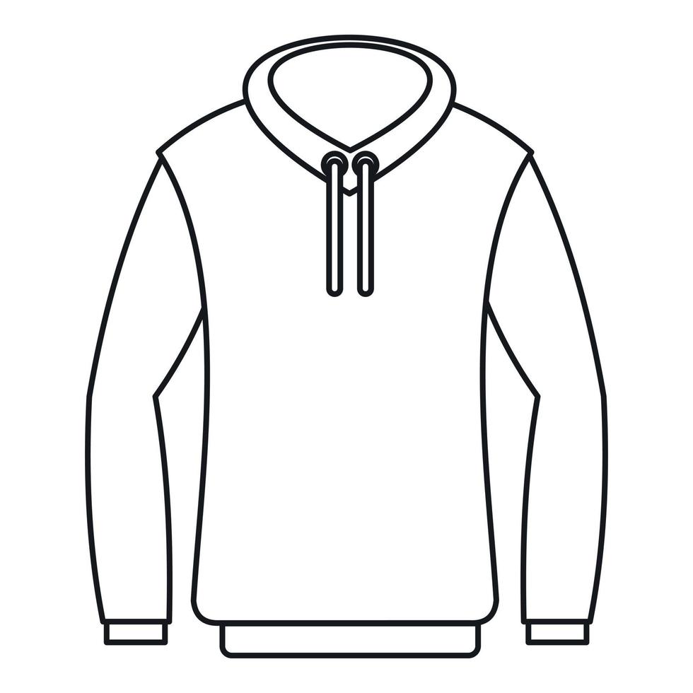 icono de sudadera con capucha, estilo de esquema vector