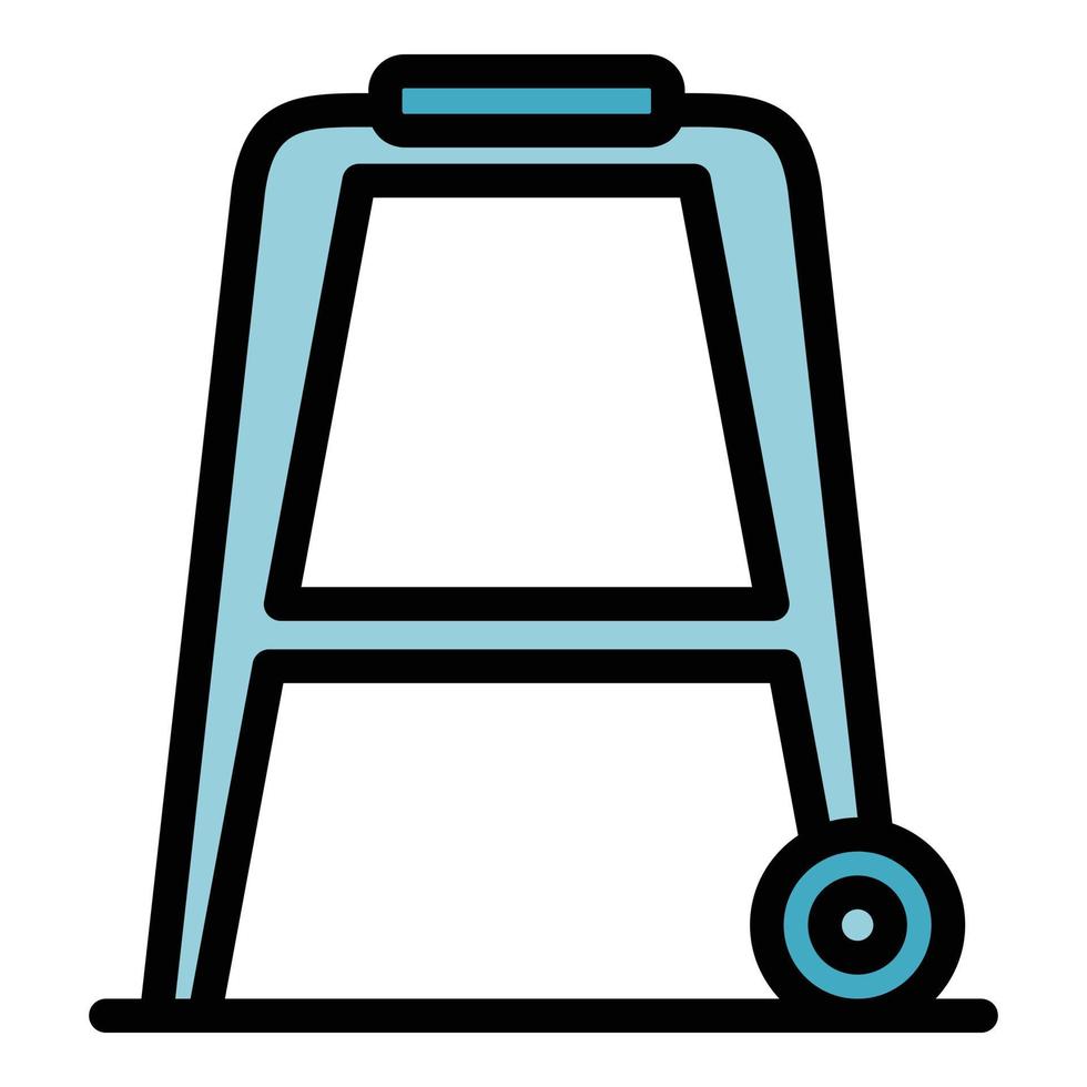 Steel walker icon color outline vector