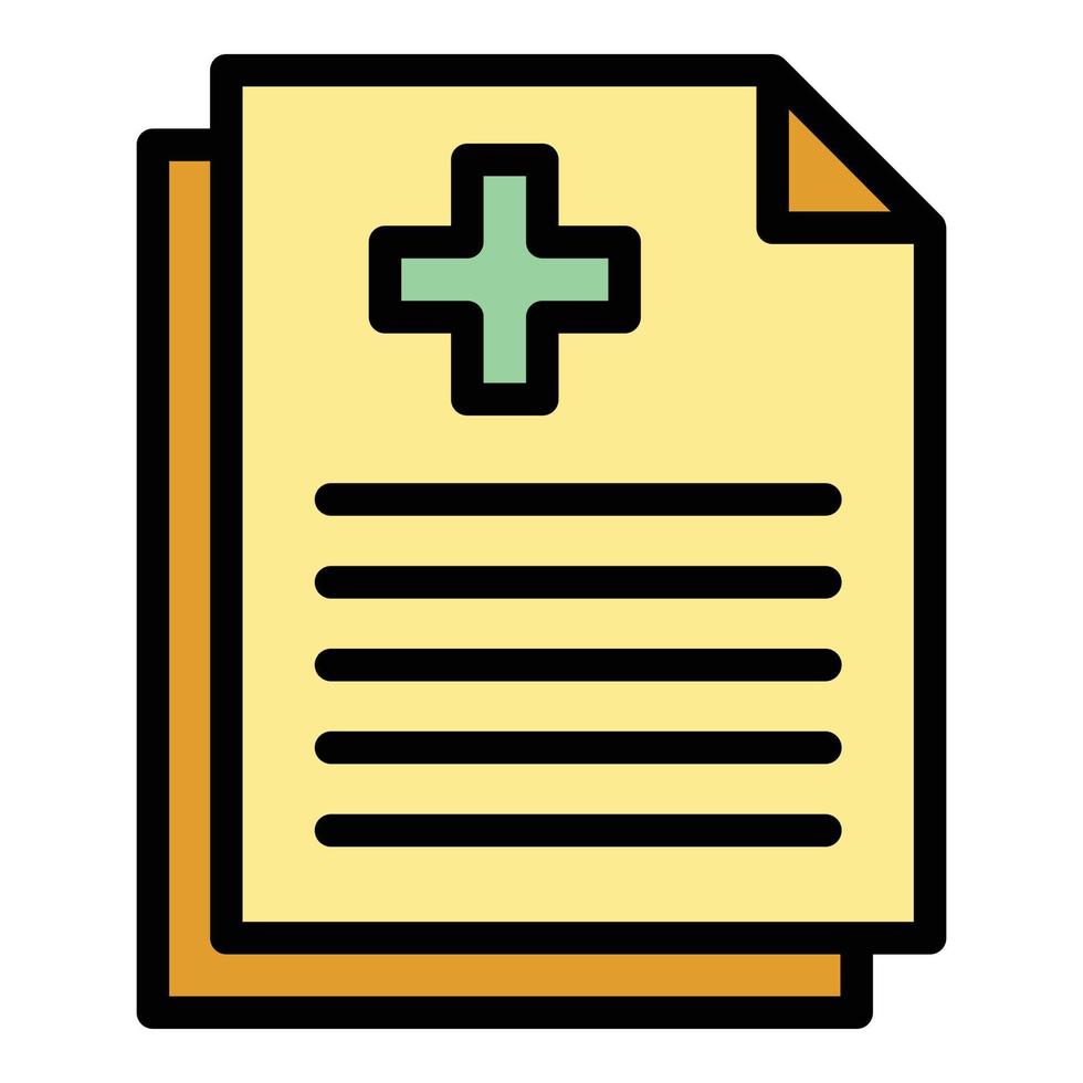 Handicapped medical paper icon color outline vector