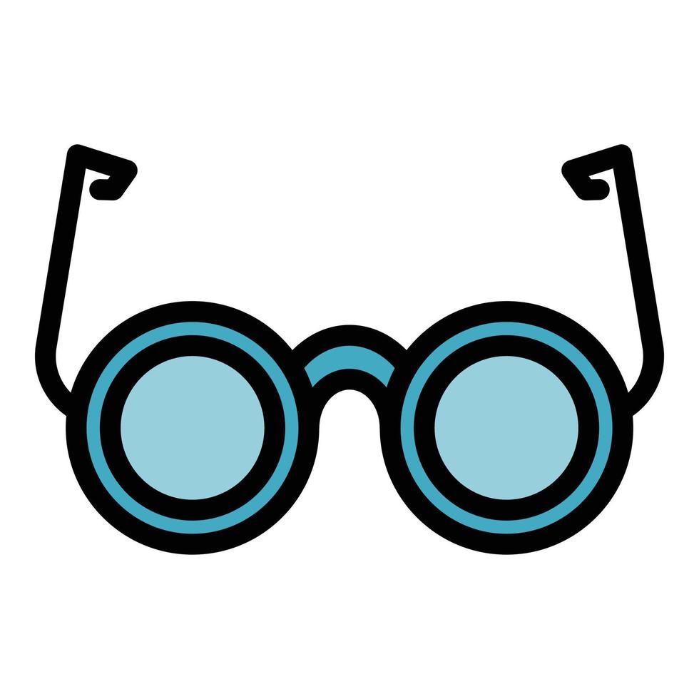 Blind handicapped eyeglasses icon color outline vector