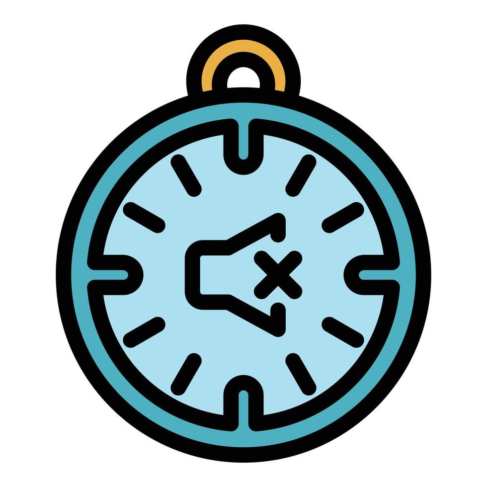 Quiet spaces stopwatch icon color outline vector