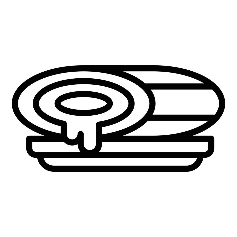 Brazilian roll icon outline vector. Meat bowl vector