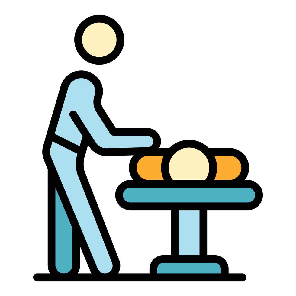 Spa massage icon color outline vector