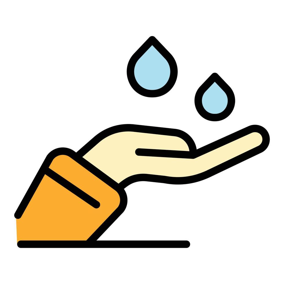 Self care water drops icon color outline vector