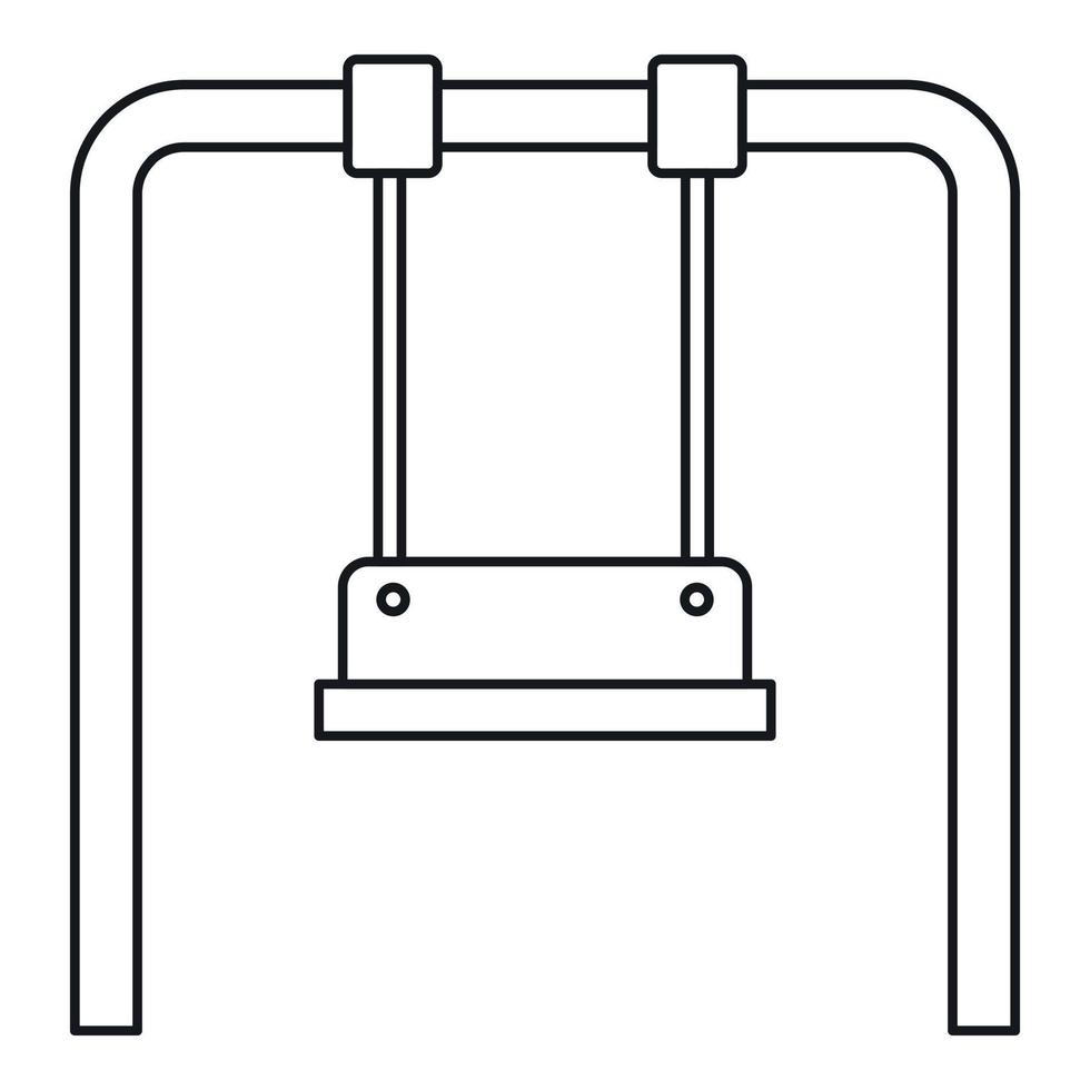 icono de columpio de juegos, estilo de contorno vector