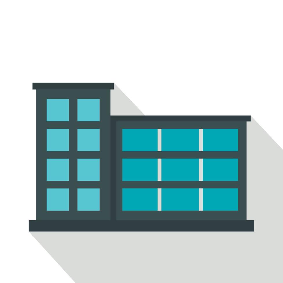 Industrial factory building icon, flat style vector