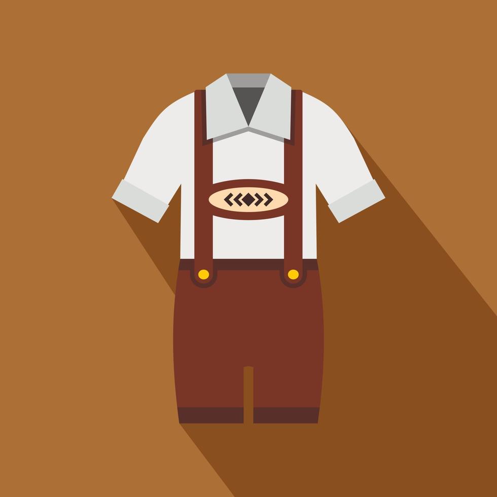 Traditional Bavarian men suit icon, flat style vector