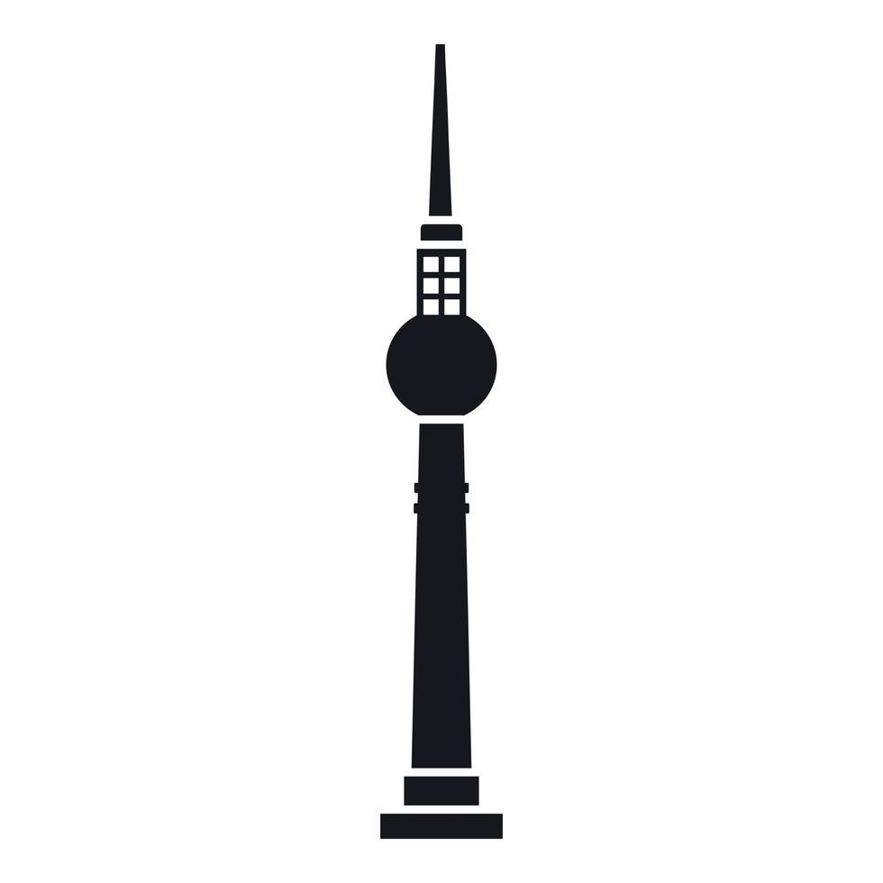 Tower icon, simple style vector