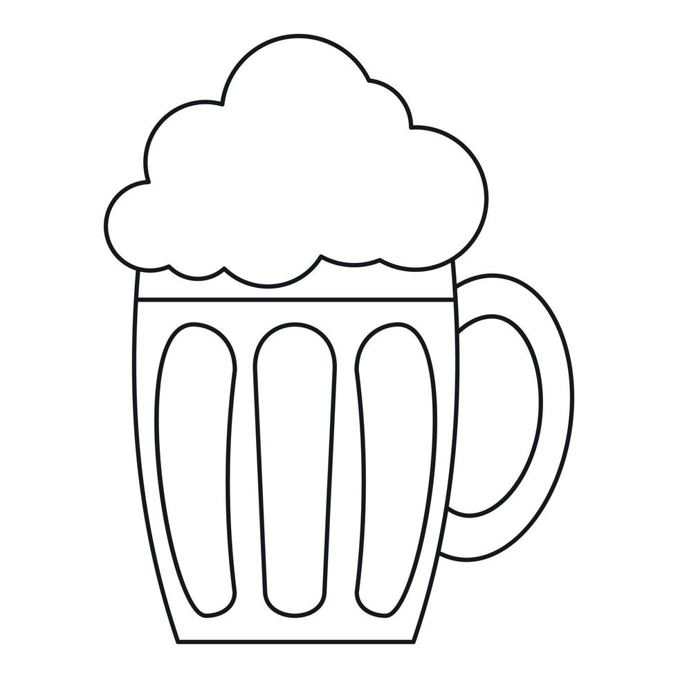 icono de cerveza, estilo de contorno vector