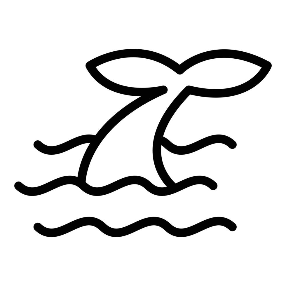 Alaska whale icon outline vector. Arctic fish vector