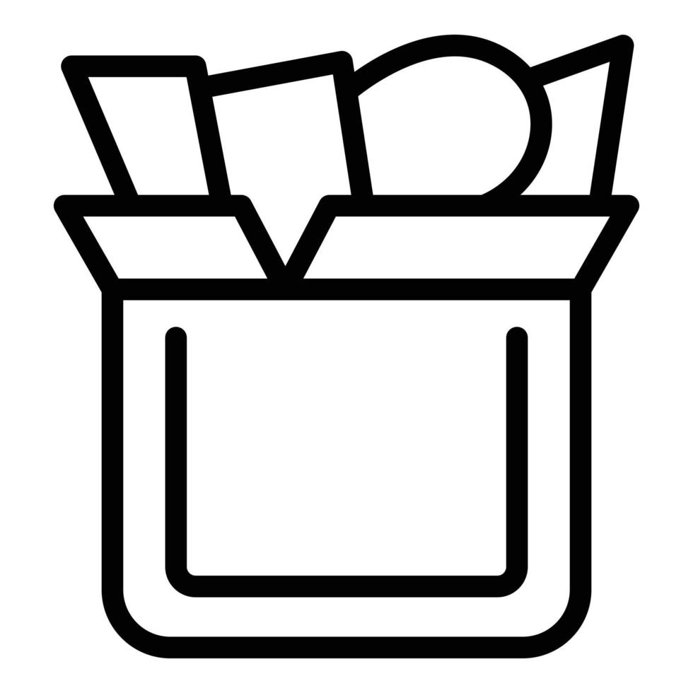 Donation box icon outline vector. Migrant people vector