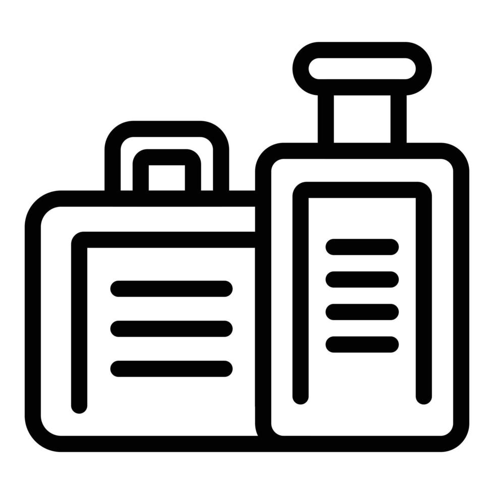 Travel bag migration icon outline vector. Seeker help vector