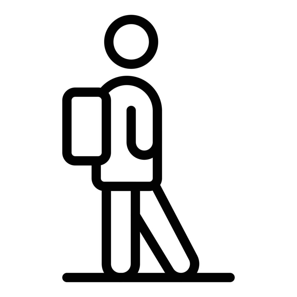 Migrant man icon outline vector. People refugee vector