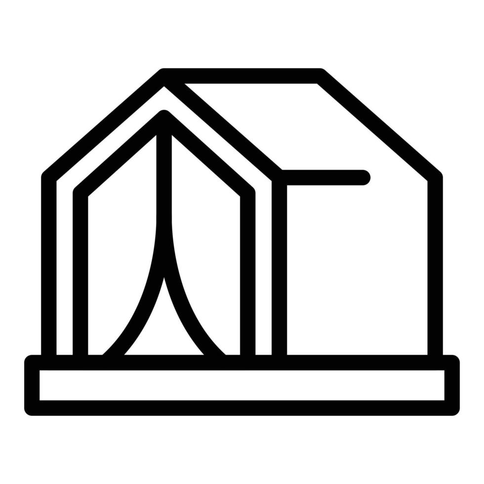 Help tent icon outline vector. Migrant refugee vector