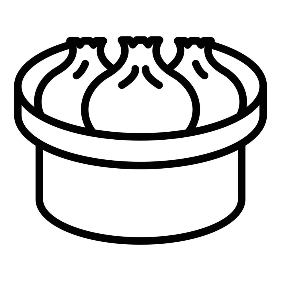 Rice baozi icon outline vector. Chinese food vector